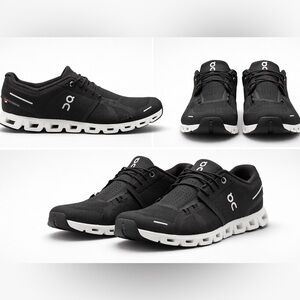 On Running Men's Black and White Athletic Shoes
